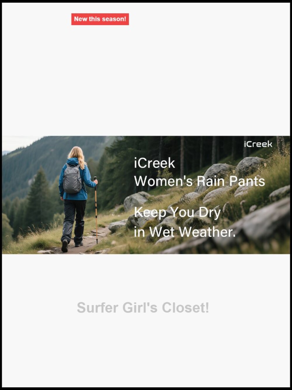 Women's Waterproof Lightweight Hiking Rain Pants with Zipper Legs - Picture 7 of 7